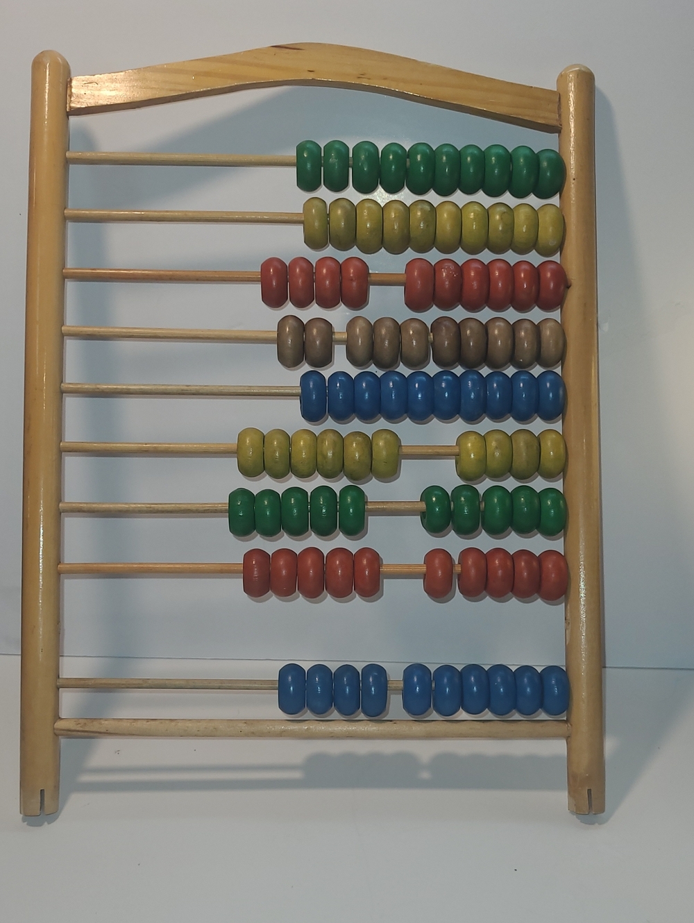 Antique school Wooden Abacus with Multicolor Beads - Educational Counting Toy